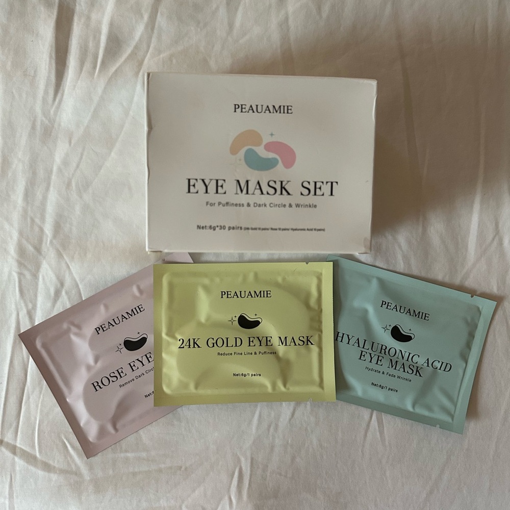 Peauamie Eye Mask Set (20), Hyaluronic, Rose, 24k Eye Masks